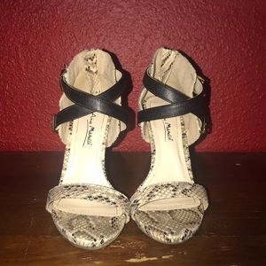 Snake skin with black straps